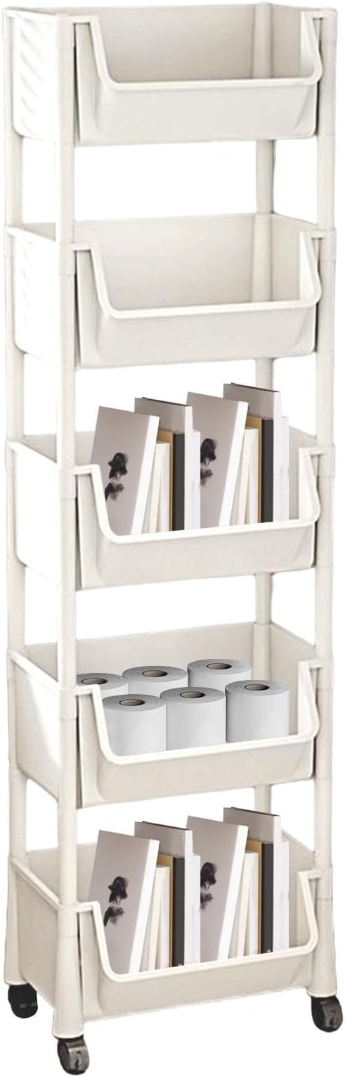 Rolling Cart Organizer, Multi-Tier Rolling Cart With Wheels, Book Storage Cart, Toys And Stationery Organizer, Children's Room Living Room Multi-Functional Organization Trolley For Stationery, Toys