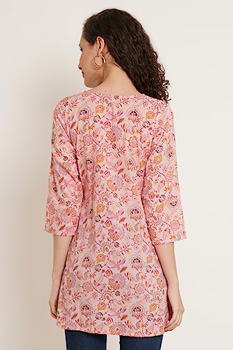 Image of Amazon Brand - Anarva Jaipuri Cotton Printed Short Kurti for Women