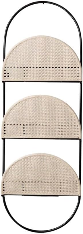 Bookshelf, Wall Mounted Iron Geometric Decorative Bookshe, Faux Woven Arched Bookends, for Office Home Organizer Display Rack,Desktop Organizer