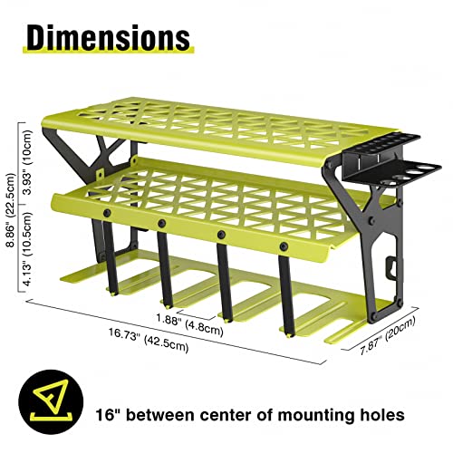 Hyseyy Power Tool Organizer Wall Mount, Heavy Duty Metal Tool Organizers And Storage - Drill Holder Wall Mount - Tool Holder - Power Tool Storage Rack For Garage, Shed, Workshop - Green #TOP5