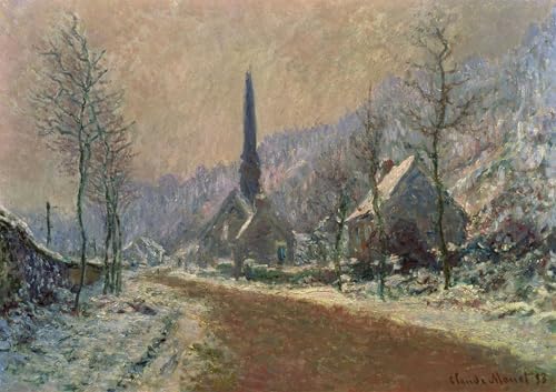 Lienzo Monet la Chiesa di Jeufosse cuadro de pinturas famosas 60x90cm para decoraciones de hogar