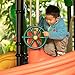 Green and Yellow Outdoor Playground Captain Pirate Ship Wheel, Plastic Playground Swing Set Accessories Steering Wheel