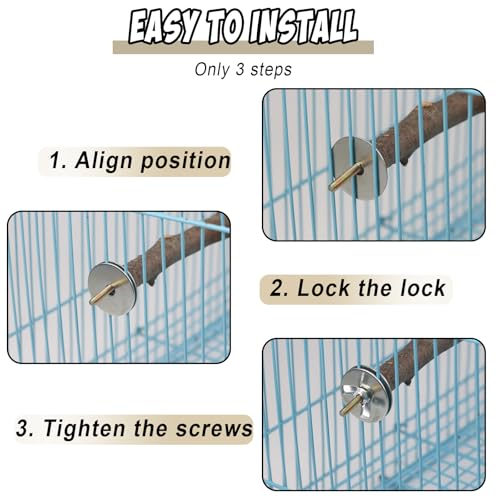 Image of Bird Perch Stand for Cage, Parrot Perch Natural Wood Stand Toys, Bird Accessories for Parakeet, Cockatiel, Macaws, Conures (5 PCS)