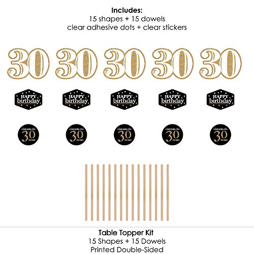 Adult 30Th Birthday - Gold - Birthday Party Centerpiece Sticks - Table Toppers - Set Of 15 #TOP4