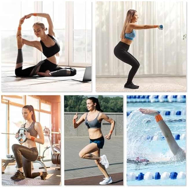 VTORY Ankle Weights for Women, Comfortable Wrist Weights, Set of 2 (1LB Each), Silicone Arm & Leg Weights for Women Men, Adjustable Ankle Weights for Workout Jogging Pilates Yoga Walking Dance