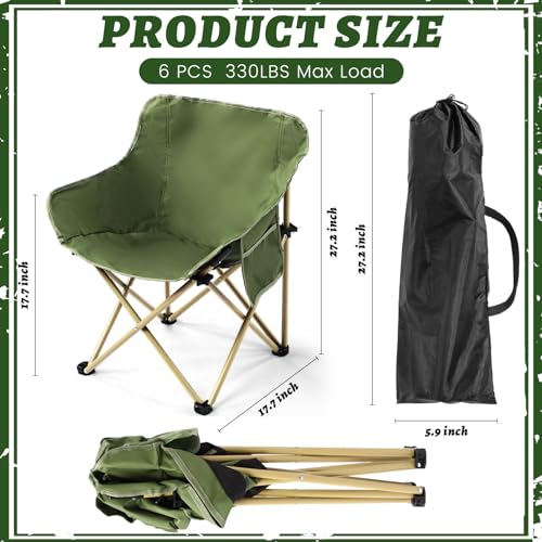 FairySandy Silla plegable ligera para camping Charles, paquete de 6, color verde ejército miniatura 3