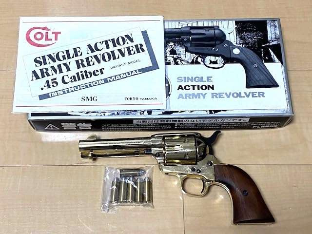 タナカワークス　SPG樹脂製モデルガン　コルトSAA シビリアン　バードヘッド タナカ] コルト SAA シビリアン ゴールド 木製グリップ SMG金属モデル