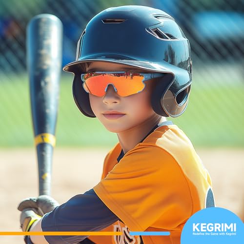 image for Kegrimi Kids Baseball Polarized Sunglasses: Sports Sunglasses for Boys