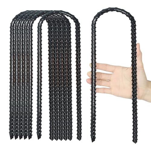 Image of 12-Inch Trampoline Wind Stakes Safety Ground Anchors U-Shaped(6) | Extra Heavy Duty U Shaped Coated Rebar Stakes for Trampoline, Tent, Outdoor Large Equipment, Huge Garden Decoration