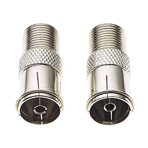 Keple F Type Socket To TV Coaxial Socket, Nickel Plated Zinc Body, Female Plug Jack Adapter Barrel - Image 3