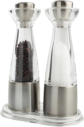 Miniatura 10 de T&G 12683 Hevea - Protector de mesa de comedor y doble molinillo de 6.3 x 3.5 x 0.6in