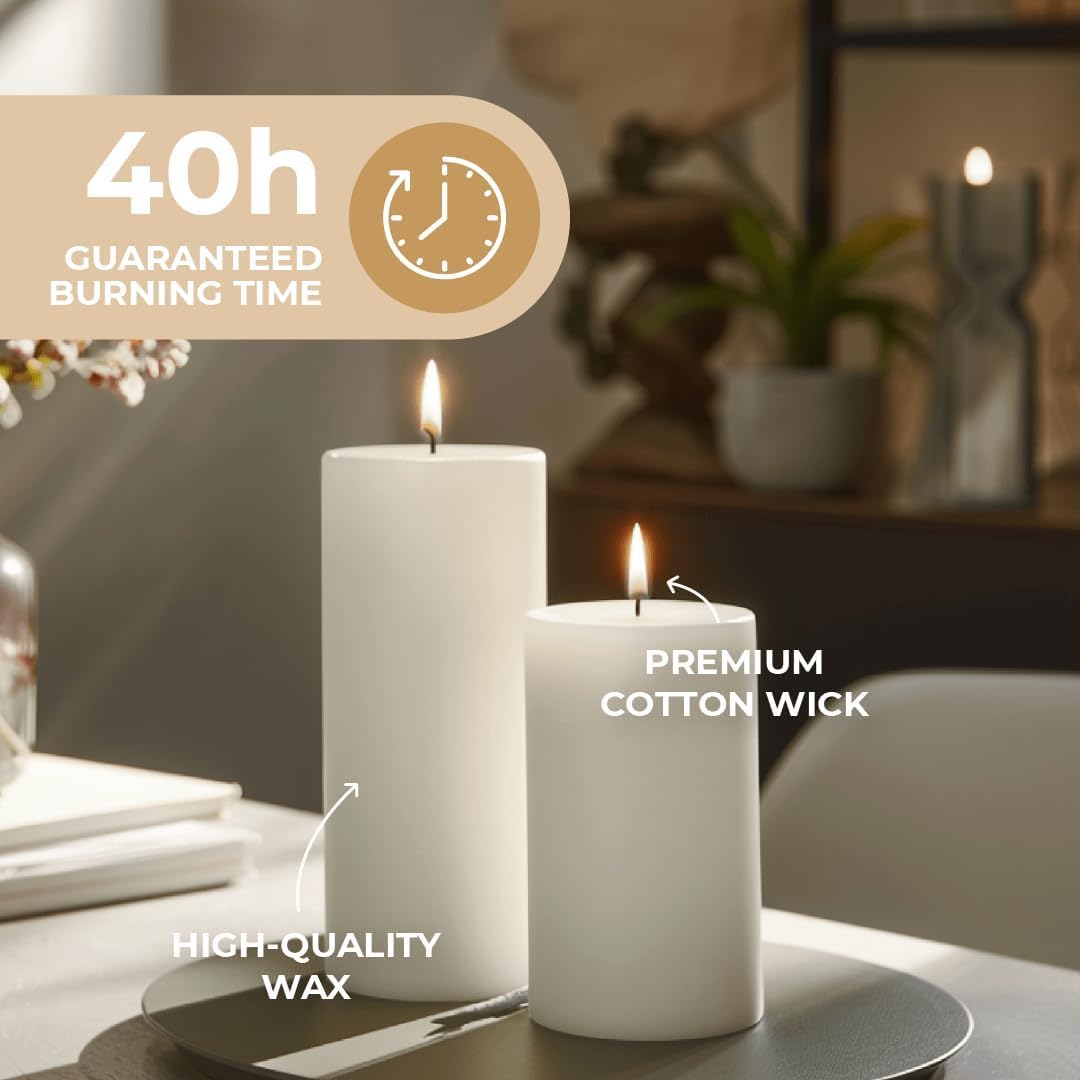 Horeca Candles - Świece walcowe – kość słoniowa – Ø 6 x 12 cm – zestaw 54 świec blokowych – długi czas palenia 40 godzin – bez zapachu – świece do gospodarstwa domowego, uroczystości i gastronomii