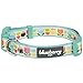 Blueberry Pet Essentials Multicolor Tulip Floral Print Adjustable Dog Collar in Pastel Blue, Small, Neck 12