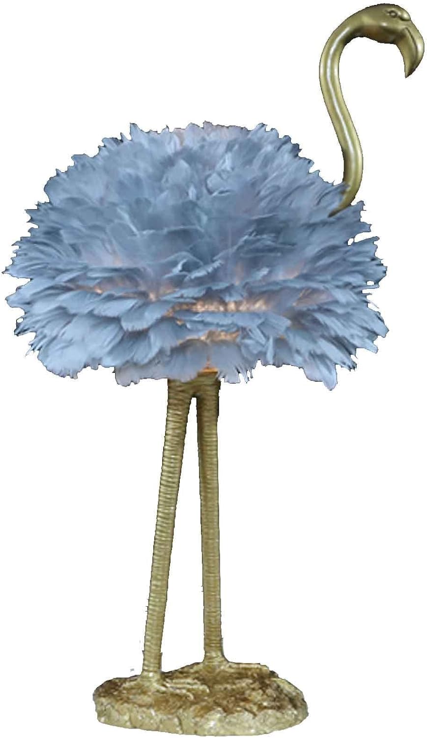Feathers Lamp Led Desk Lamp Flamingo Shape with Remote Control, Funky Lamp Bedside Table Lamp Decoration Light for Bedroom House Dining Room Lightening(Color:Gray,Size:Remote Control)