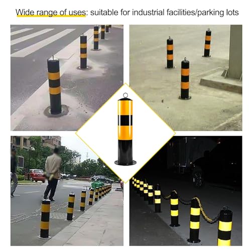 Cône de sécurité, bornes de sécurité Jaunes Robustes - Barrières de stationnement à revêtement en Poudre pour la Construction de Routes, la sécurité des parkings et la Gestion du trafic (paq