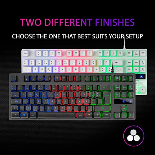 MK02 Nero, Tastiera Gaming H-Mech, TKL Compatto, FRGB Rainbow, Antighosting, Lingua Spagnola - Tastiera gaming - Immagine 5