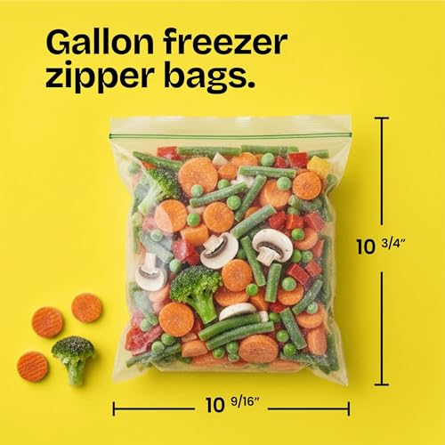 Image of Glad Zipper Freezer Storage Plastic Bags, Gallon, set of 4 x 40 bags -Package May Vary