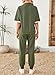 Dokotoo Womens Ladies Fashion 2 Piece Outfits Sets Casual Sweatsuits Jumpsuit 2Pc Clothes Solid V Neck Short Sleeve Sweatshirts Cozy Loose Fit Jogger Sweatpants with Pockets Green Small