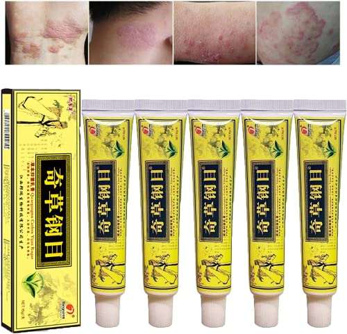 COLORCASA 5PCS Natural Chinese Herbal Eczema, Psoriasis Creams Dermatitis and Eczema Pruritus Psoriasis CEZUBEM Ointment