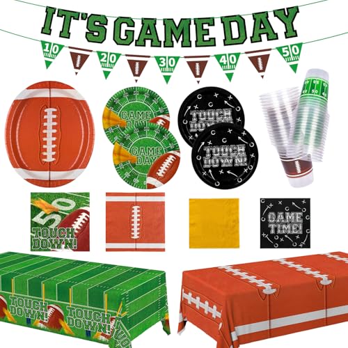 Football Party Supplies Kit for 24 Guests - Includes Large 12.5in...