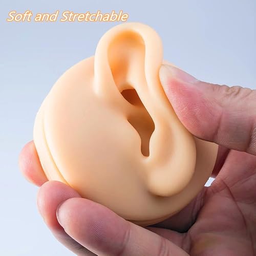 Silicone Model Body Part Displays Set, Yuelong 7pcs Soft Body Piercing Practice Model Kit with Display Holder,Ear Nose Eye Mouth Tongue Belly Button Model for Piercer Practice Tool - Thumbnail 3