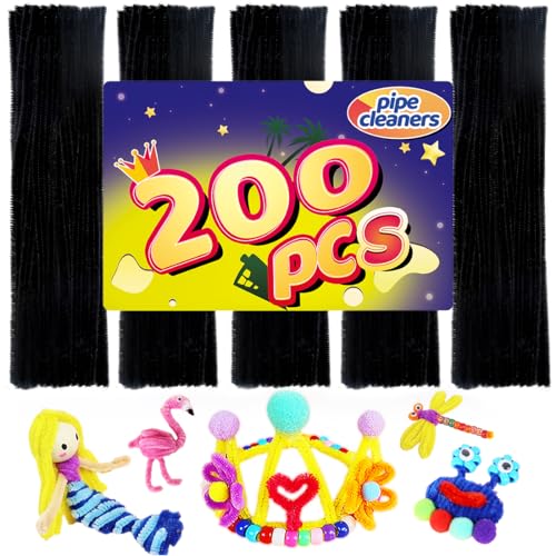 Image of Pipe Cleaners - Black Arts & Crafts Supplies