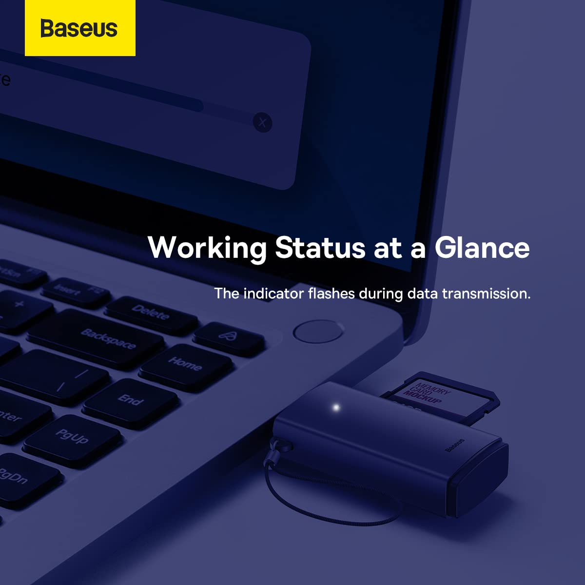 Baseus Seria Lite USB-A na SD/TF czytnik kart szary