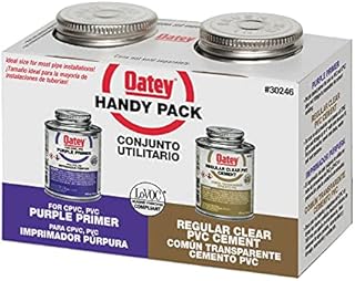 Oatey 30246 PVC Regular Cement and 4-Ounce NSF Purple Primer Handy Pack