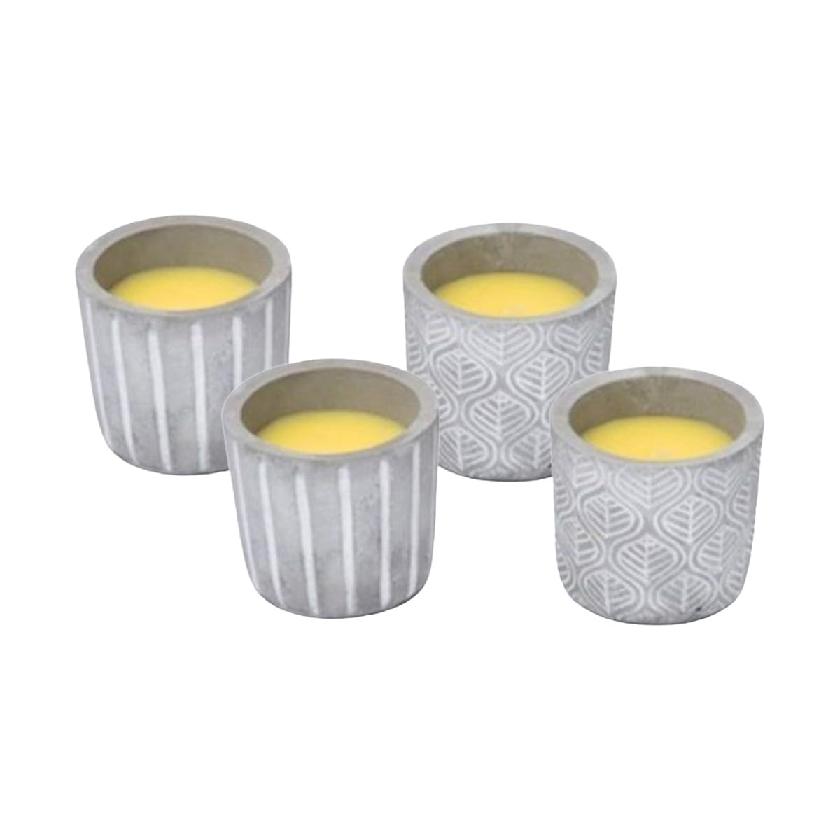PANDA HOME Vela de Citronela de Larga Duración en Cuenco de Cemento | Aroma Fresco Antimosquitos para Casa, Habitación, Terraza y Jardín - Modelo Mediano, 4 Unidades