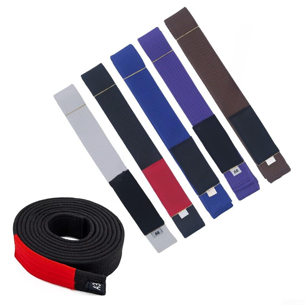 Ceinture de jiu-jitsu brésilien Mat-Durable avec coutures renforcées et bande de classement clairement définie pour une utilisation régulière (A 2 Blanc)