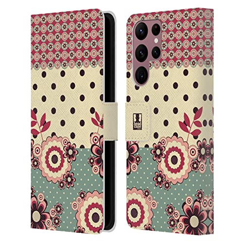 Étui portefeuille Galaxy S22 Ultra 5G Head Case Designs Crème Rose Floraux