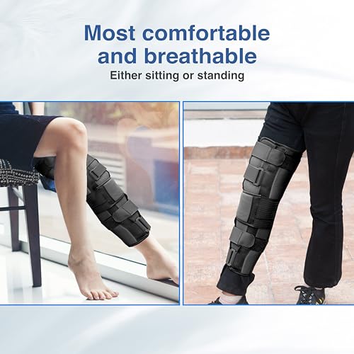 Image of Wonder Care Knee Immobilizer Metal Brace Support Dislocation Injuries Ligament Tear Wraparound Stabilizer Splint For Men & Women (19 Long) (3Xl)
