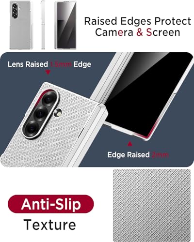 Coque Samsung Z Fold 7 rigide Premium avec texture argentée