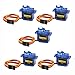 Dorhea 5 Pcs SG90 Micro Servo Motor Mini SG90 9g Servo Kit Compatible with RC Helicopter Airplane Car Boat Robot Arm/Hand/Walking/Door Lock Control