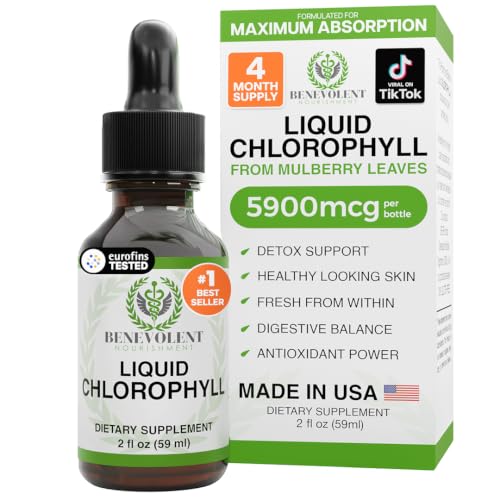 Benevolent Chlorophyll Liquid Drops for Internal Freshness, Peppermint