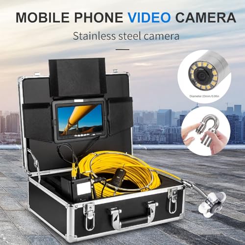 Sewer Inspection Camera Head Pipe Drain Endoscope Camera IP68 with 12 LED Lights for Pipeline Inspection