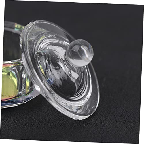 2pcs Mini Taza de Cristal para Uñas con Tapa miniatura 5