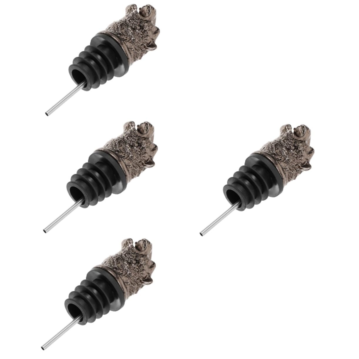 Cabilock 4 Pièces Verseur De Vin De Tigre Verseurs De Vin Bouteille d'alcool Bec Verseur Verseurs d'alcool Verseur De Bouteille D'huile Ustensiles pour Boissons Vin Alliage De Zinc Black