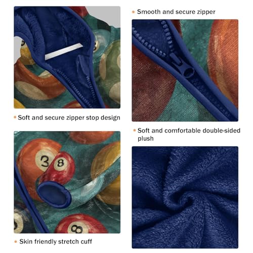 Billiard Balls Pattern Print Design Toddler Fleece Jacket Girl Boys Hooded Fleece Jacket Coat Warm3