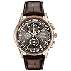 Citizen Eco-Drive World Chronograph A-T Mens Watch, Stainless Steel with Leather strap, Technology, Brown (Model: AT8113…