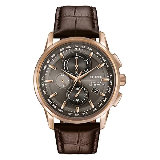 Citizen Men's Eco-Drive World Chrono Atomic Timekeeping Watch with Day/Date, AT8113-04H