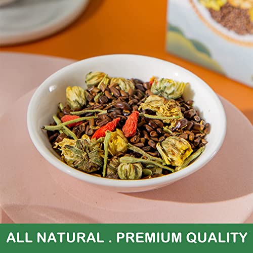 Chrysanthemum Cassia Seed Tea Bags, Chinese Eye Liver Tea, Burdock Root Wolf-Berry Honeysuckle Osmanthus Mixed Herbal Floral Tea Bags #TOP3