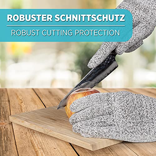 Foto von Schnittschutzhandschuhe | 1 Paar Schnittfeste Handschuhe | Lacari ORIGINAL Schnittschutzhandschuhe Küche | Hohe Sicherheit | Schnittschutzklasse C | EN-388 Zertifiziert | Anti Schnitthandschuh [L/XL]