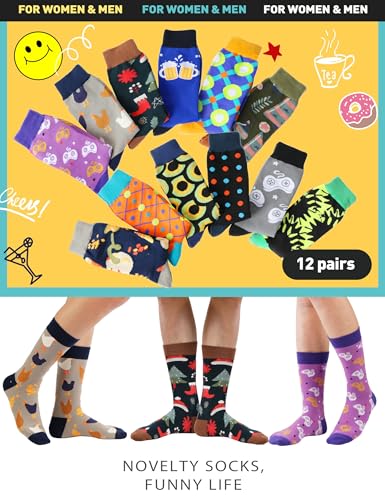 Image of MOGGEI Funny Socks for Men Women Fun Cozy Crazy Novelty Fashion Breathable Printed Cotton Boot Socks