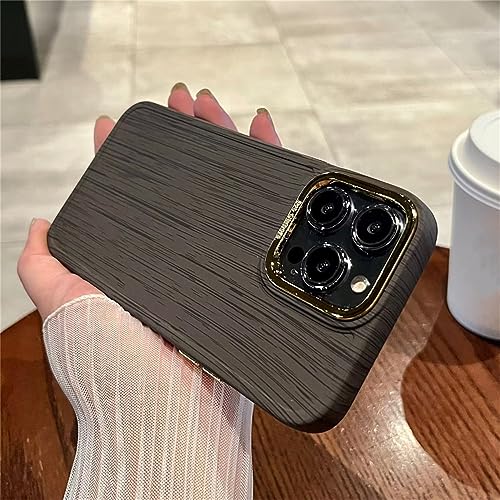 Coque iPhone 12 Pro noire texture effet bois et cadre photo en silicone souple