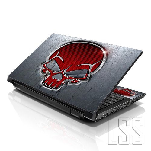 Image of LSS 17 17.3 Inches Laptop Notebook Skin Sticker with 2 Wrist Pads - Reusable Cover Protector Vinyl Sticker Cover Decal Fits 17 inch - 19 inch HP Asus Acer Samsung - Red Skull Pattern