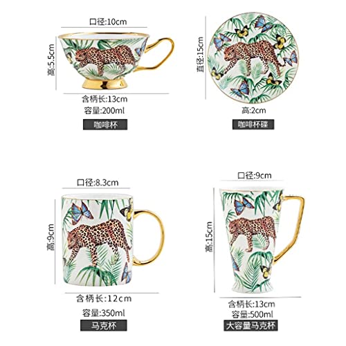 BJH Taza de café Taza de café de Porcelana China Taza de cerámica Taza de Gran Capacidad para recién Casados Regalos… - Imagen 7