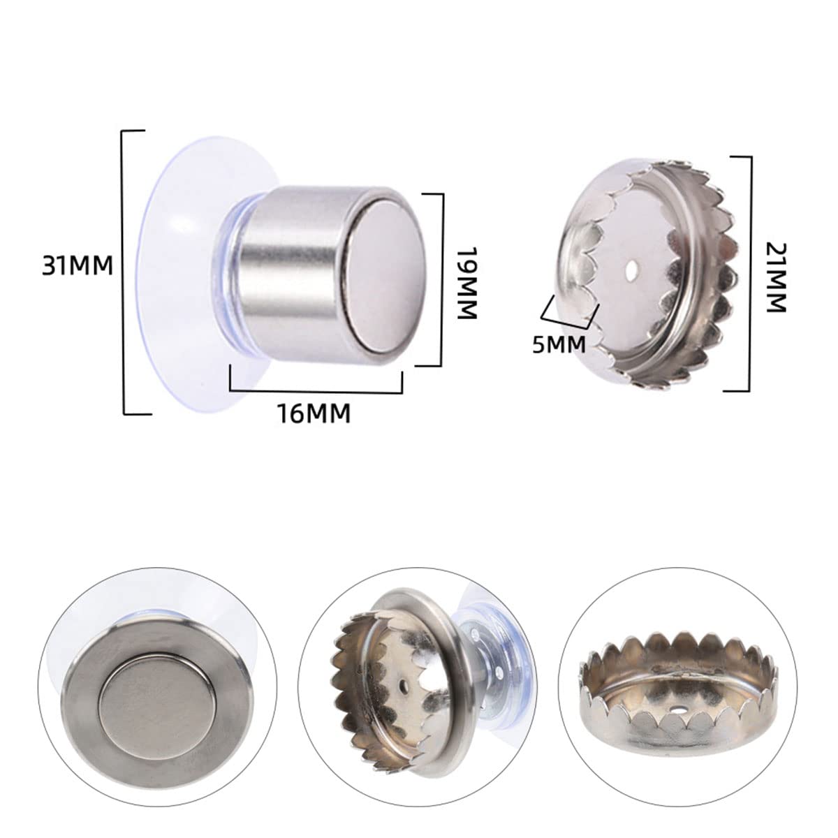 Porte-savon Magnétique SIRLOMU - 2 Pièces Avec Ventouse | Acier Inoxydable, Pour Douche Et Cuisine