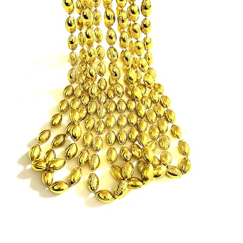Perles dorées Mardi Gras lot de 12 colliers de fête pour supporter de football