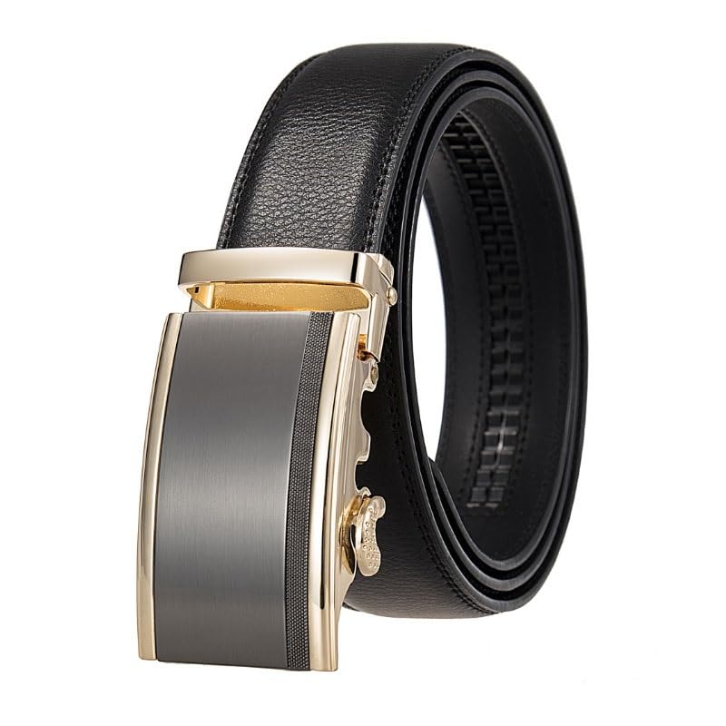 Mens Fashion Belt Alloy Automatic Buckle Leather Casual Fashionable